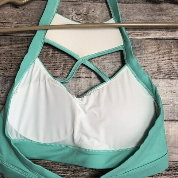 Chestee C Bar Bella Kandace Halter Sports Bra Mint Green Size 8 - Picture 6 of 9